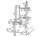 Weider E8800 backrest & leg extension assembly diagram