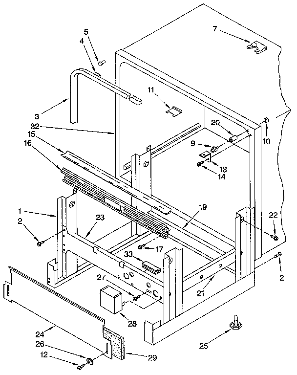 Frame and tank