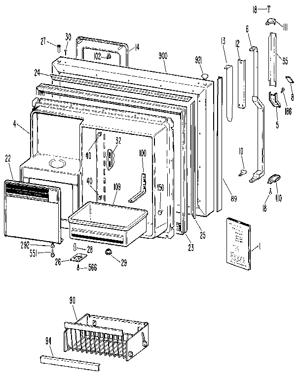 Freezer door