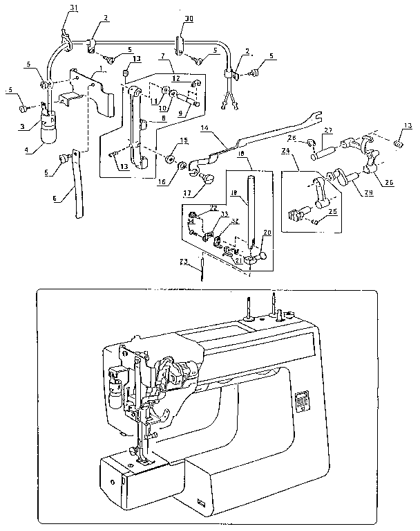 Neddle bar assembly