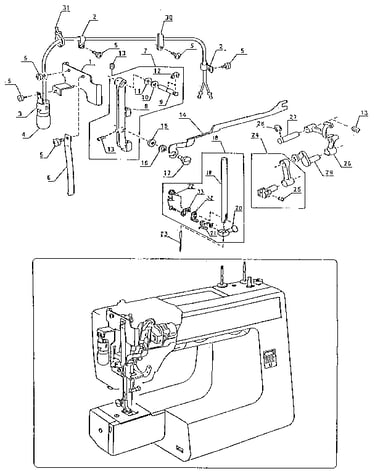 Neddle bar assembly