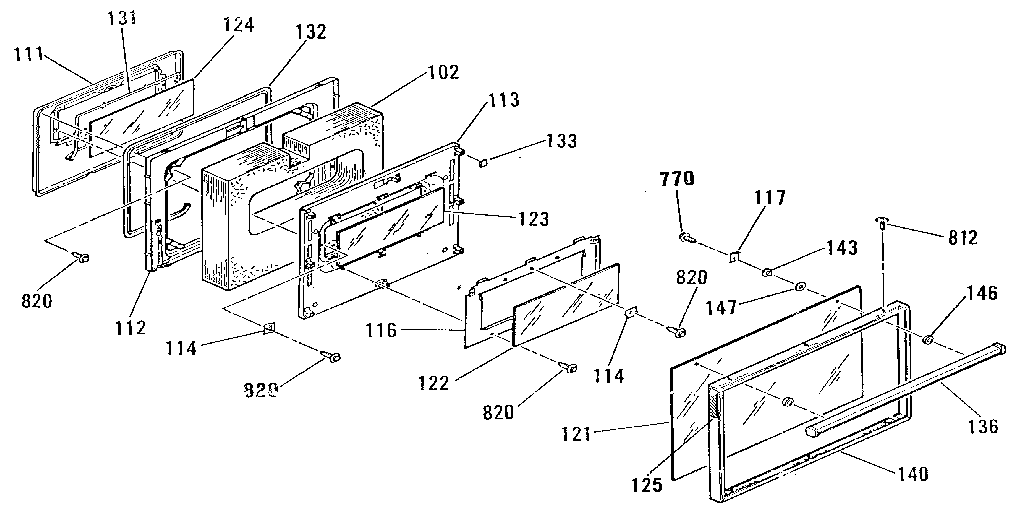 Oven door section