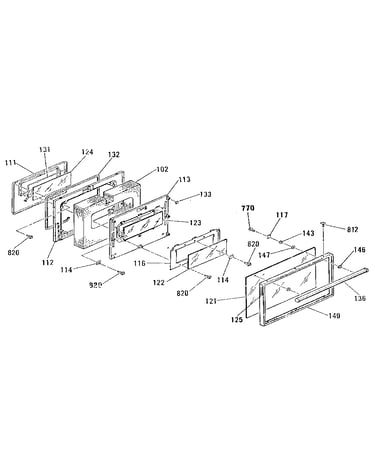 Oven door section