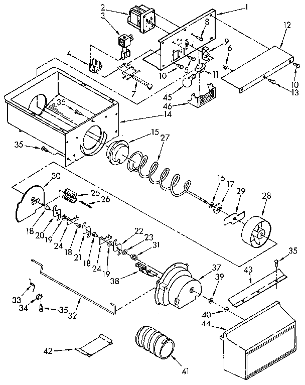 MOTOR AND ICE CONTAINER