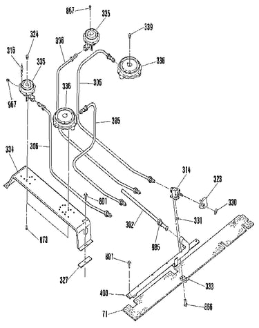 Top burner section