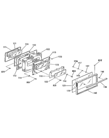 Oven door section