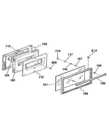 Oven door section