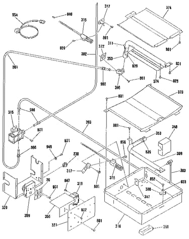 Broiler and oven burner section