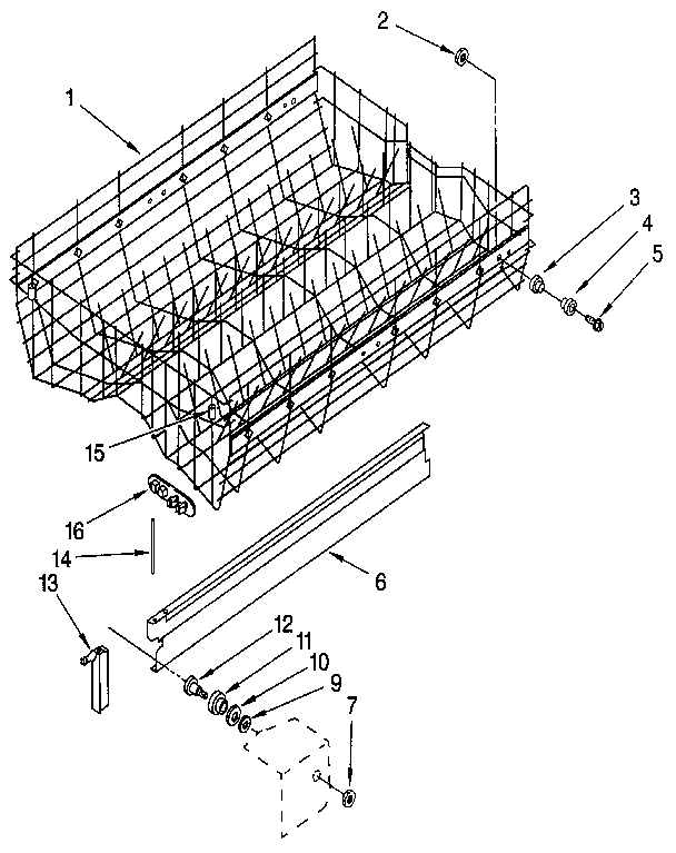Upper rack and track