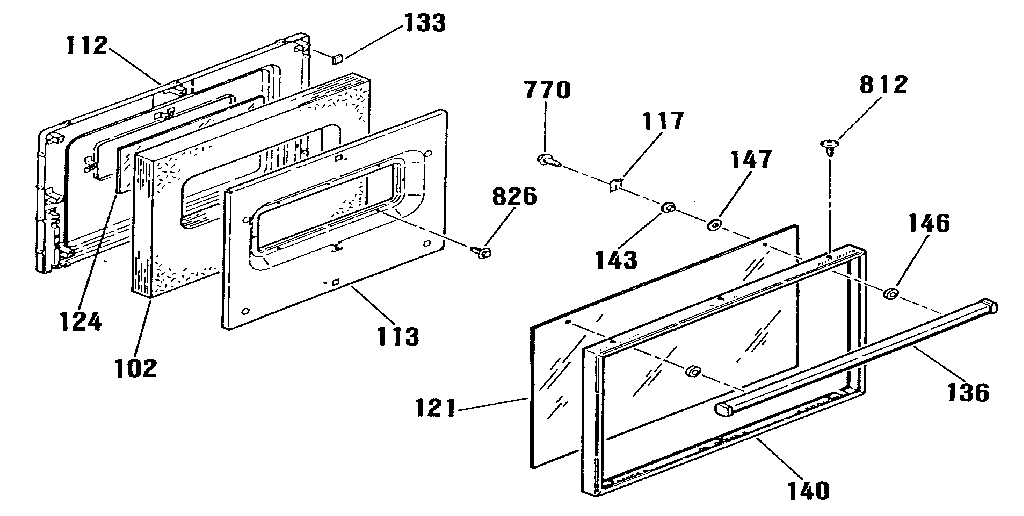 Oven door section