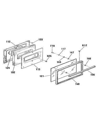 Oven door section