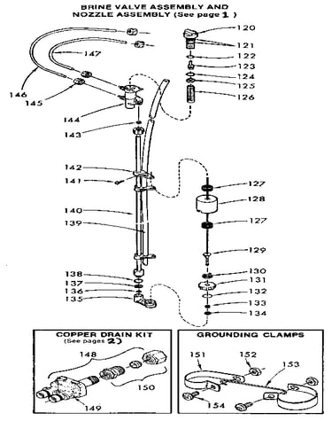 Brine valve assembly and nozzle assembly