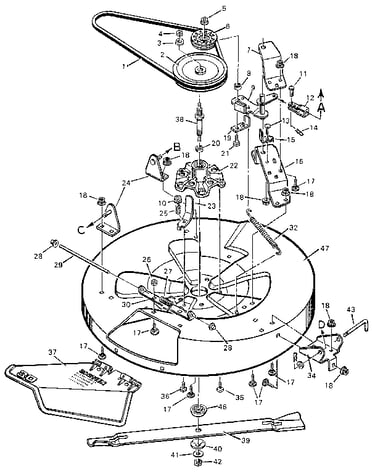 Mower housing bottom half