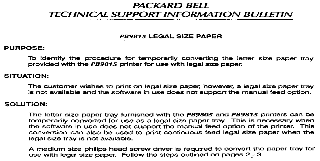 Technical support: purpose/situation/solution