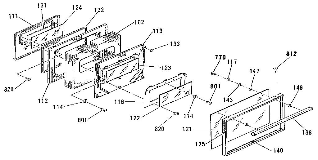 Oven door section