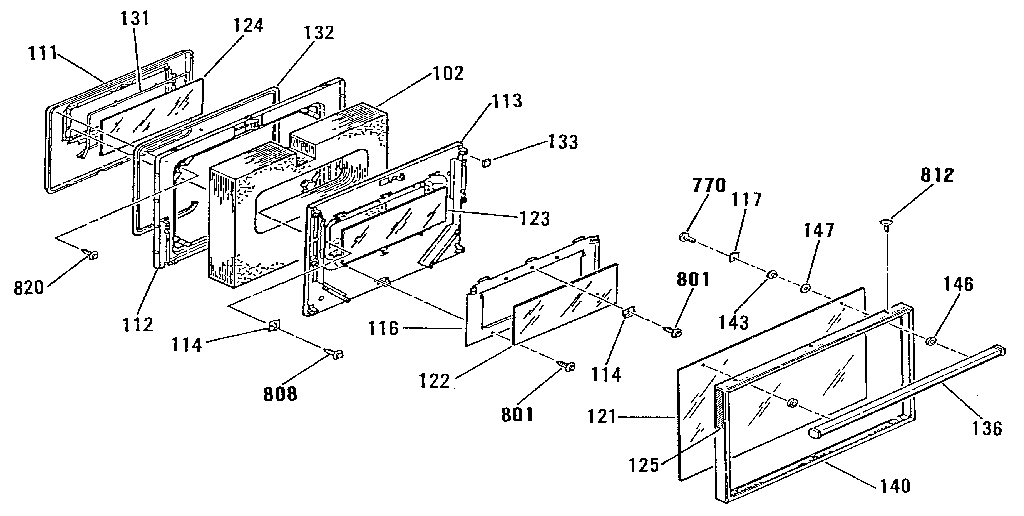Oven door section