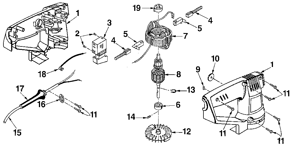 Motor and housing assembly