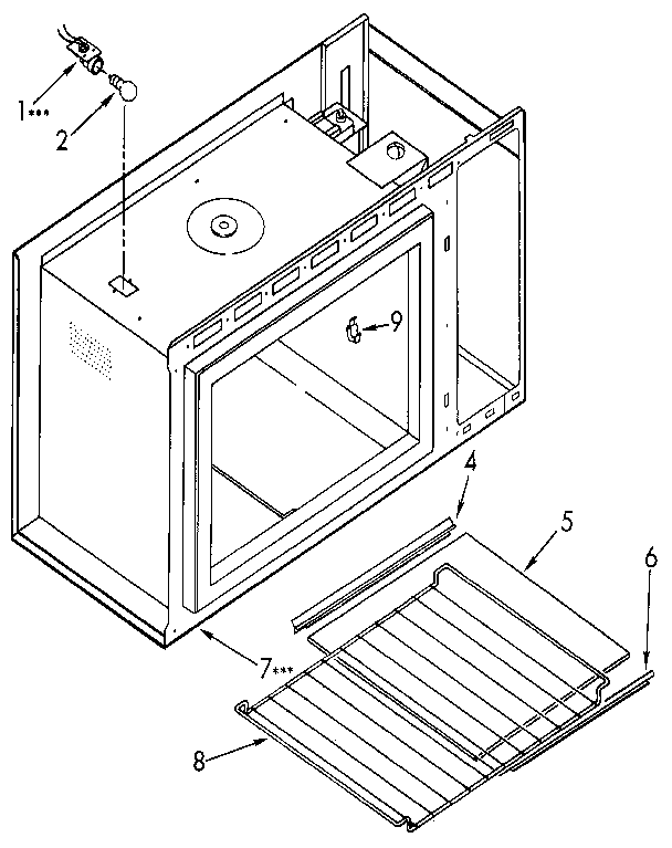 Microwave cabinet and shelf