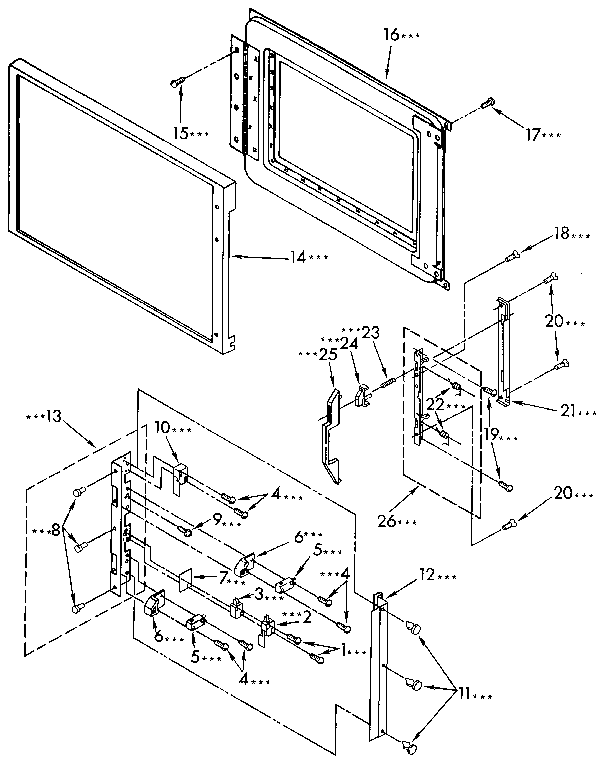 Microwave door and latch