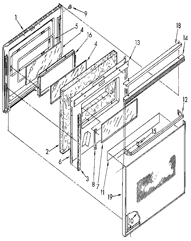 Electric oven door