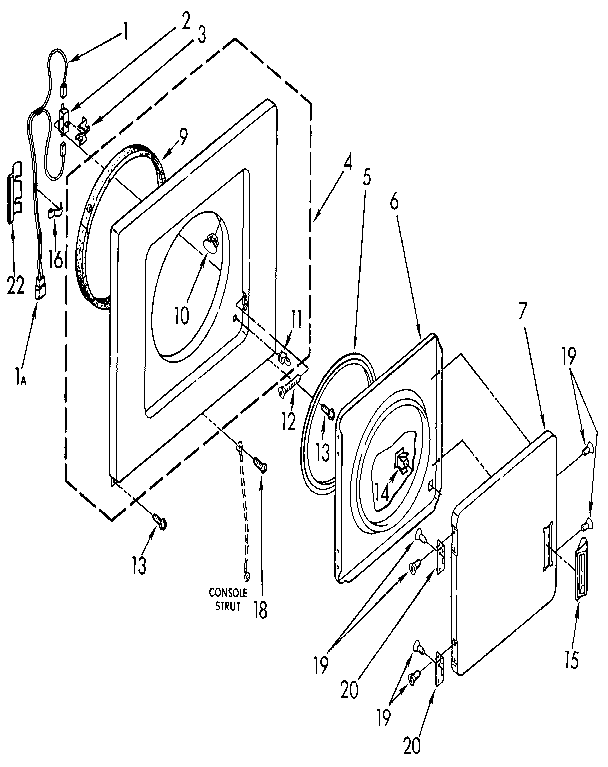 DRYER FRONT PANEL AND DOOR