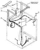 Dryer support and washer cabinet harness