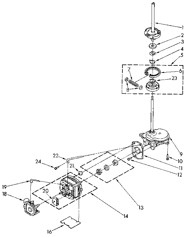 Brake, clutch, gearcase, motor and pump