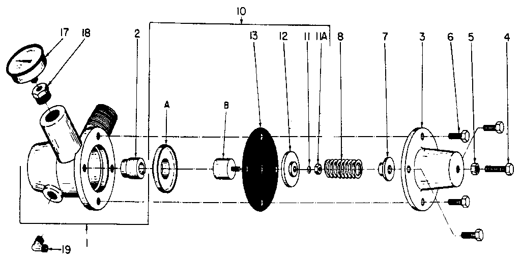 Diaphragm and stem assembly
