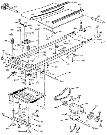 Frame and walking belt assembly