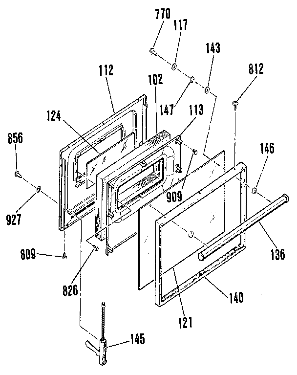 Oven door section