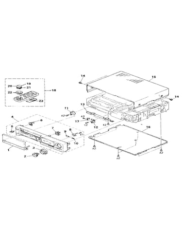 Front panel and cabinet assemblies