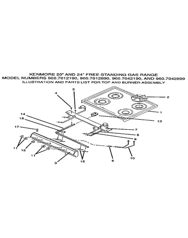 Top and burner assembly