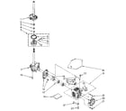 Kenmore 11092272000 brake, clutch, gearcase, motor and pump diagram