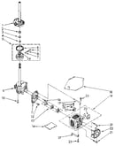 Brake, clutch, gearcase, motor and pump