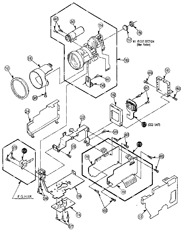 Camera lens section