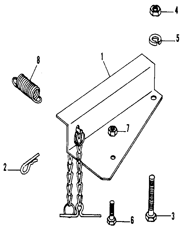 Anchor bracket and chain assembly