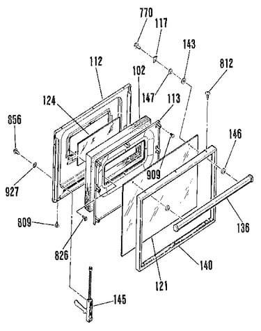 Oven door section