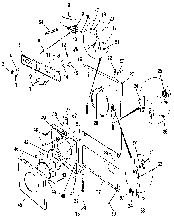 Front panel, door, console & controls