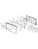 Upper and lower oven door