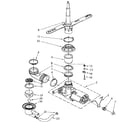 Whirlpool DU8400XX0 pump and spray arm diagram