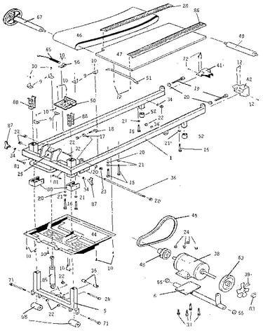 Frame and walking belt assembly
