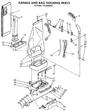 Handle and bag housing