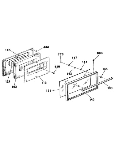 Oven door section