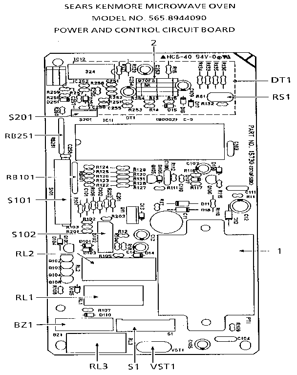 POWER AND CONTROL CIRCUIT BOARD