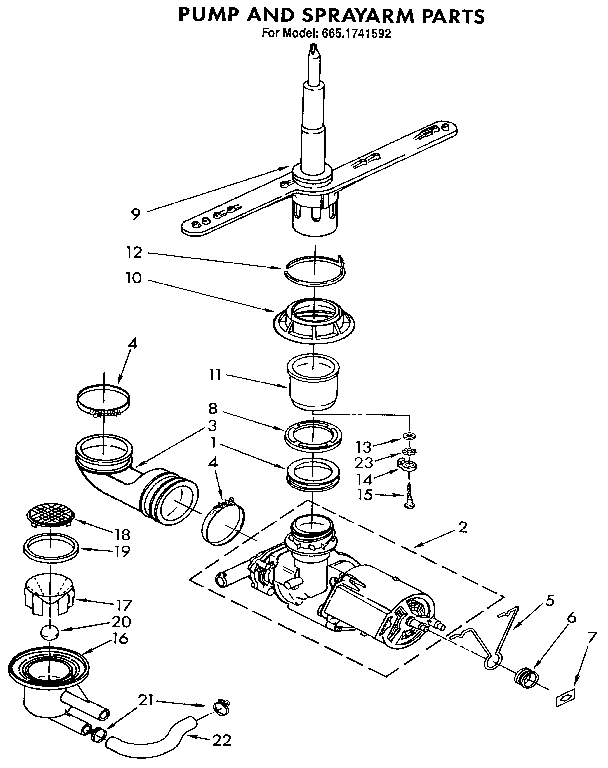 Pump and sprayarm