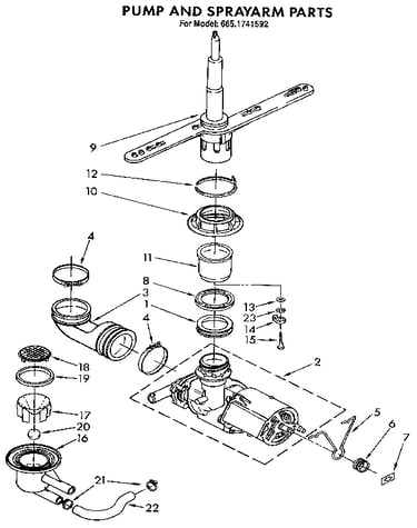 Pump and sprayarm