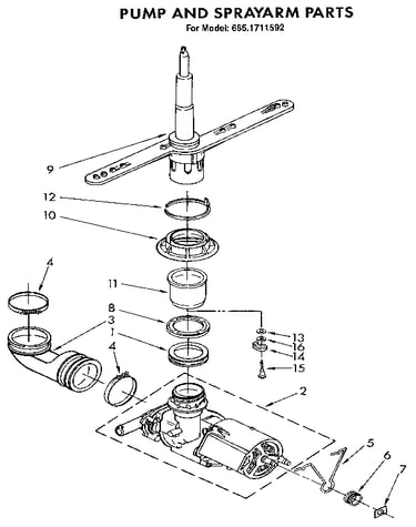 Pump and sprayarm
