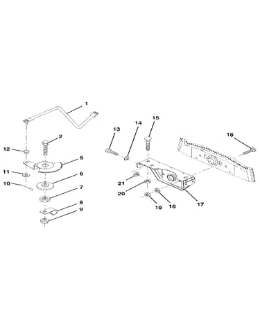 Sector gear/axle support