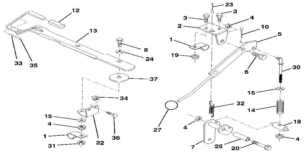Mower lift lever