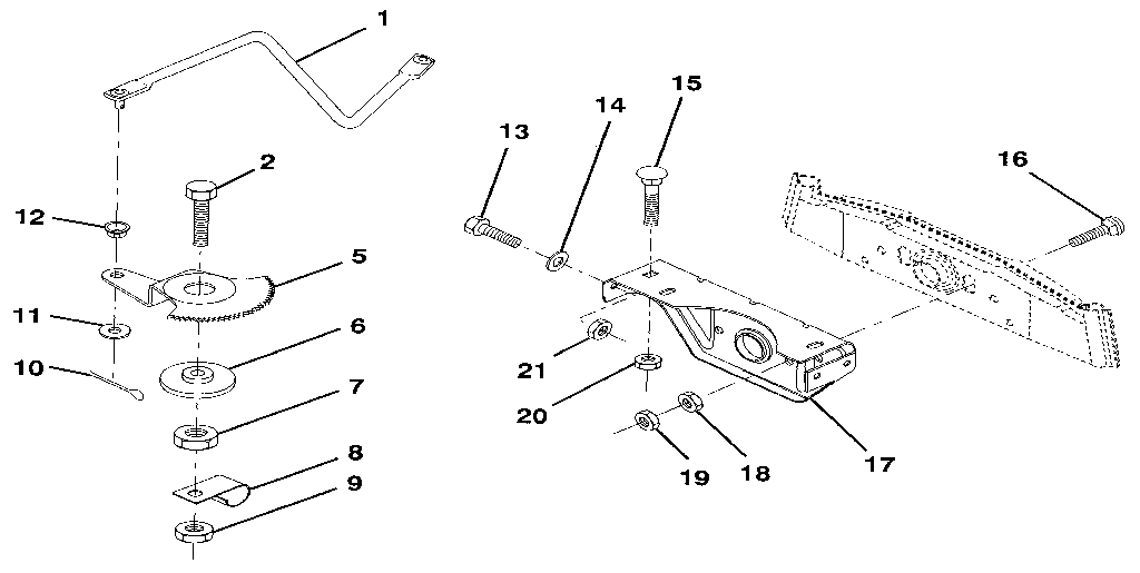 SECTOR GEAR/AXLE SUPPORT